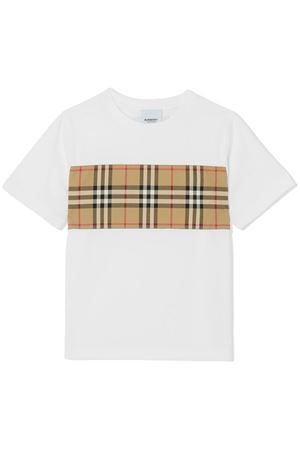 T-shirt in cotone bianco BURBERRY KIDS | 8064783A1464